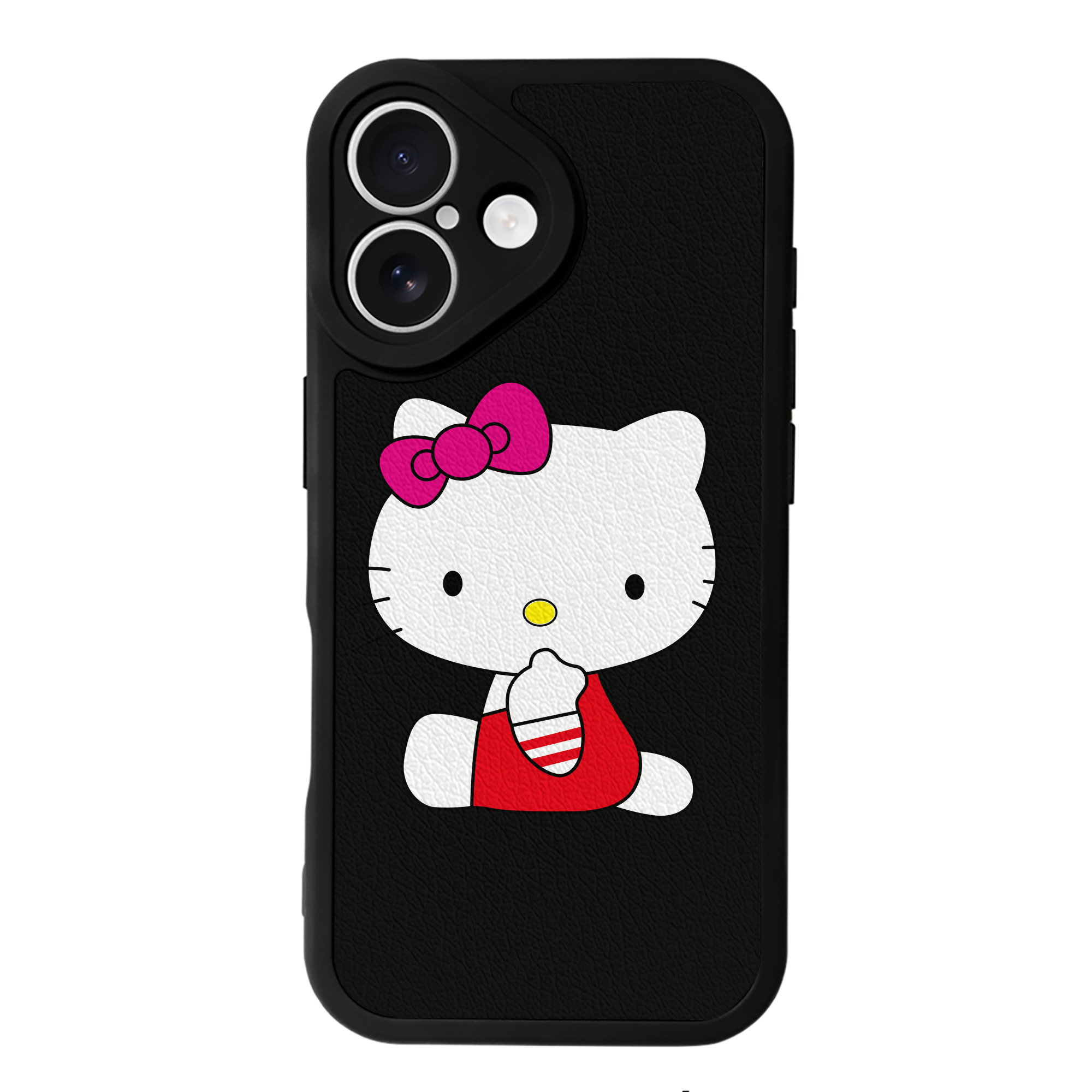 （画像用） Hello Kitty ハローキティ 【iPhone 16シリーズ対応】シリコンスマホケース（レザー調） 材質：シリコン